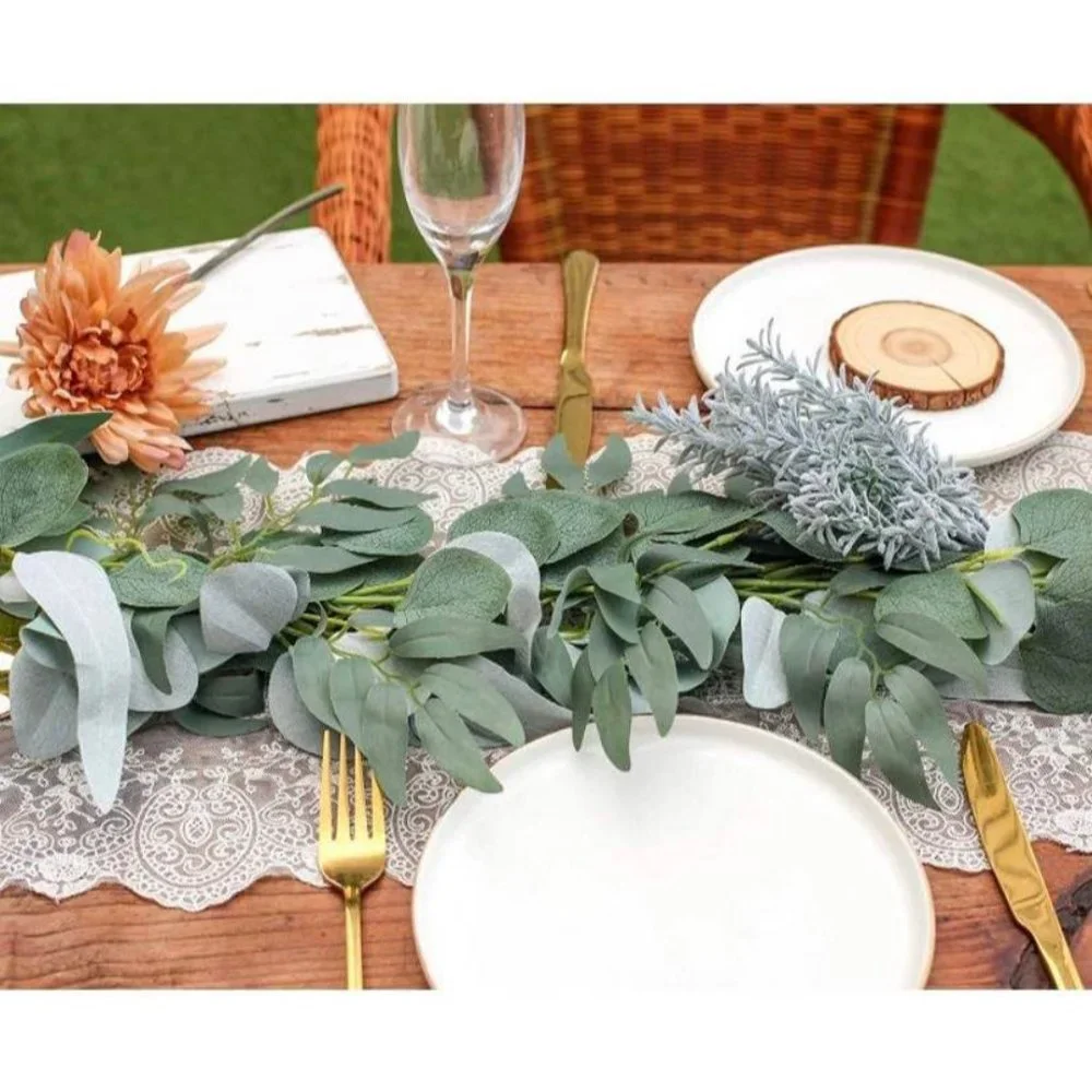 10 pack | Willow Leaves Eucalyptus Garland 65 ft Wedding Greenery Vines